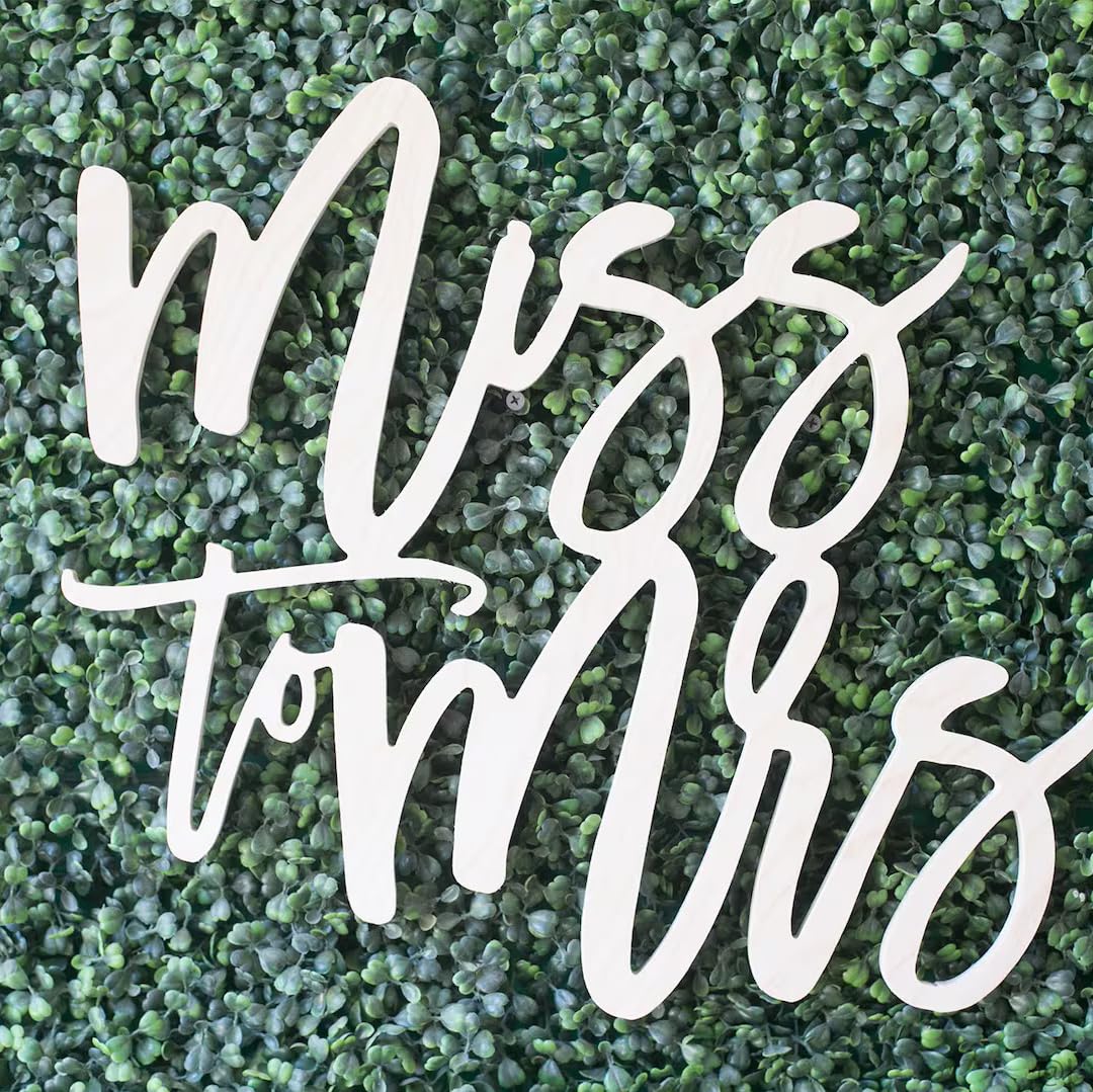 Miss to Mrs Wood Sign for Wedding Decor and Bridal Shower