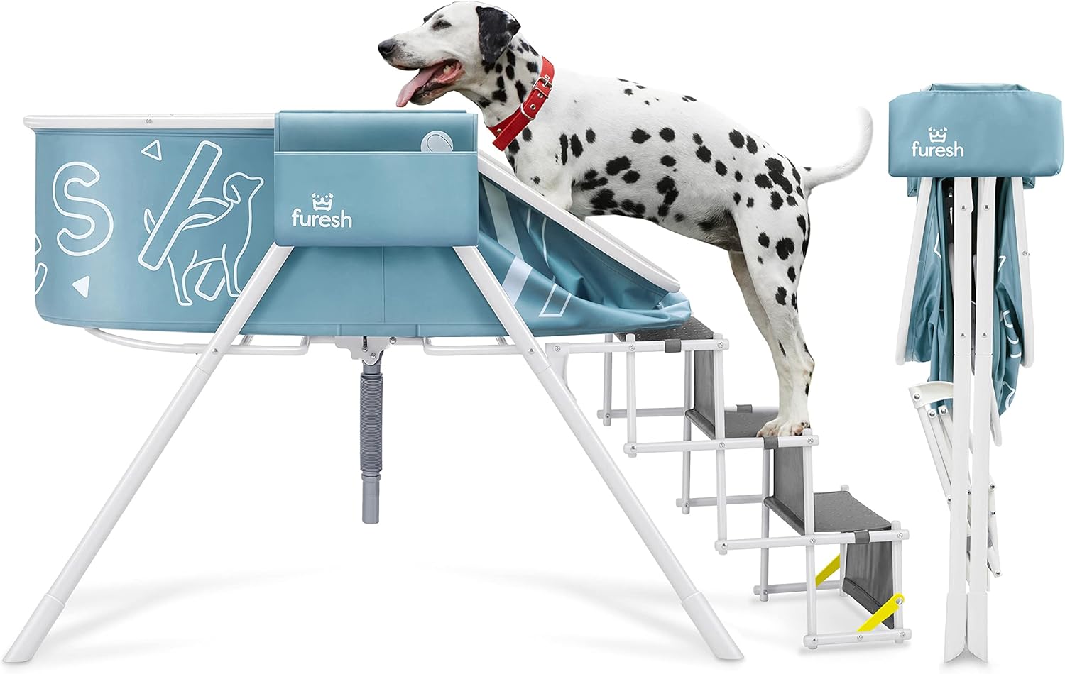 Furesh Big Dipper Dog Bath Tub with Stairs for Easy Grooming