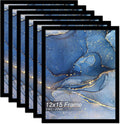 12x15 Picture Frame Set of 6 Black - Lightweight, High Transparency