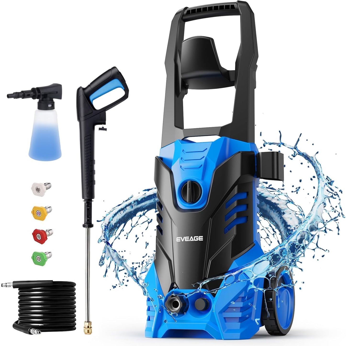 EVEAGE 3500PSI Electric Power Washer - Effortlessly Clean with 4 Nozzles!