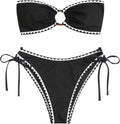 Bandeau O Ring Tie Back High Cut Bikini - Flattering Fit for Vacations