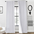 PANELSBURG 104 in White Blackout Linen Curtains - Thermal Privacy