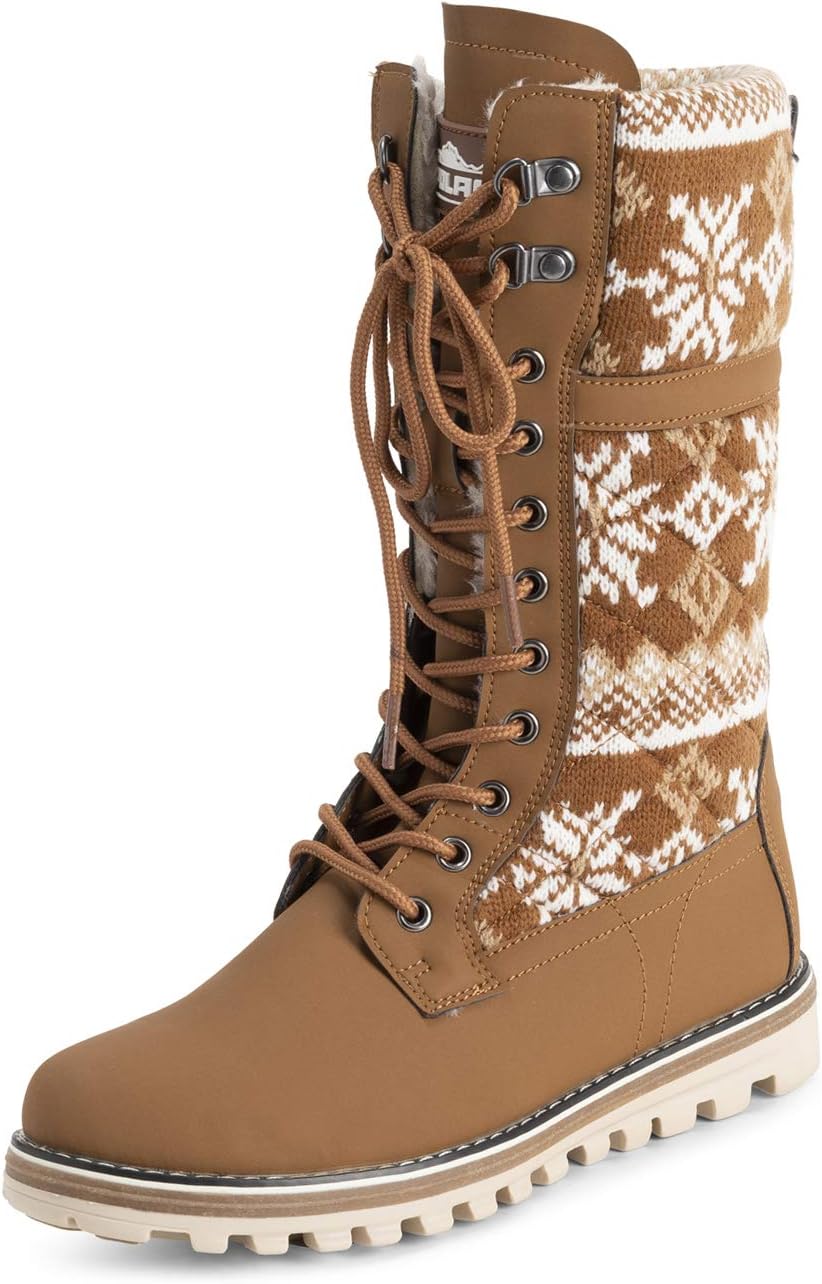POLAR Womens Faux Fur Thermal Waterproof Outdoor Walking Boots