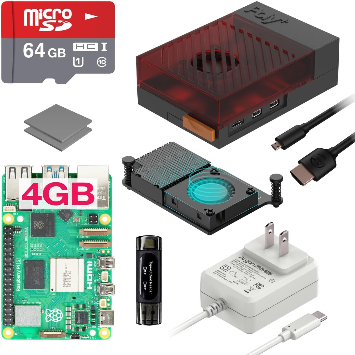Powerful Raspberry Pi 5 Starter Kit with Active Cooling System