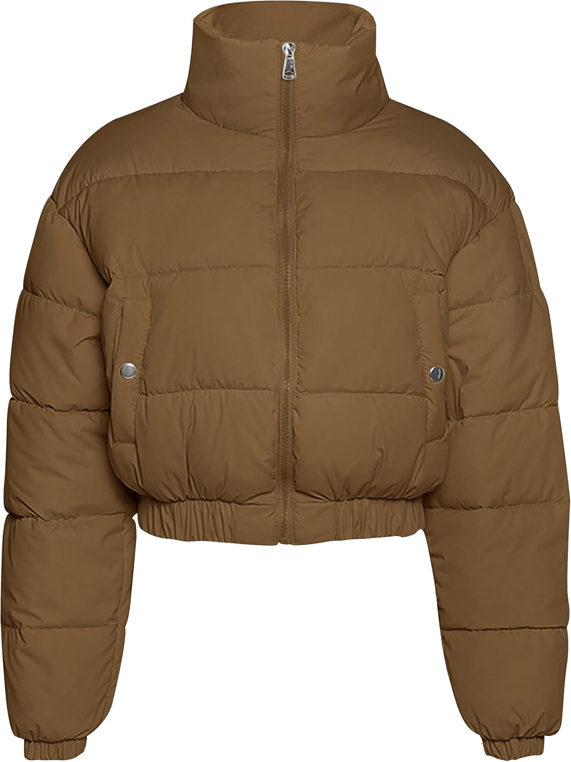 Flygo Cropped Puffer Jacket for Women - Stylish Winter Wear