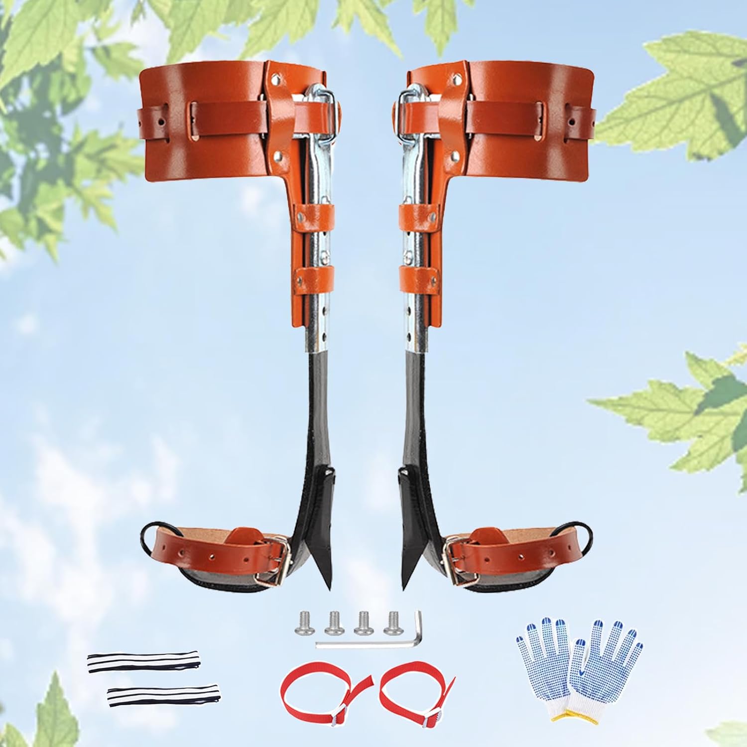 Premium Leather Tree Climbing Spikes