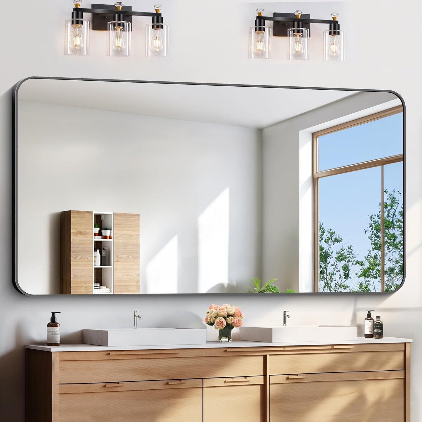Large Bathroom Mirror 72x36 Inches for Elegant Spaces