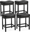 DUMOS Saddle Bar Stools Set of 4 24 in Counter Height - Comfortable PU