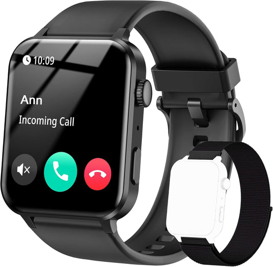 HD Smartwatch + Calls, AI Assistant, Health Monitor, 100+ Sports Modes - IOWODO