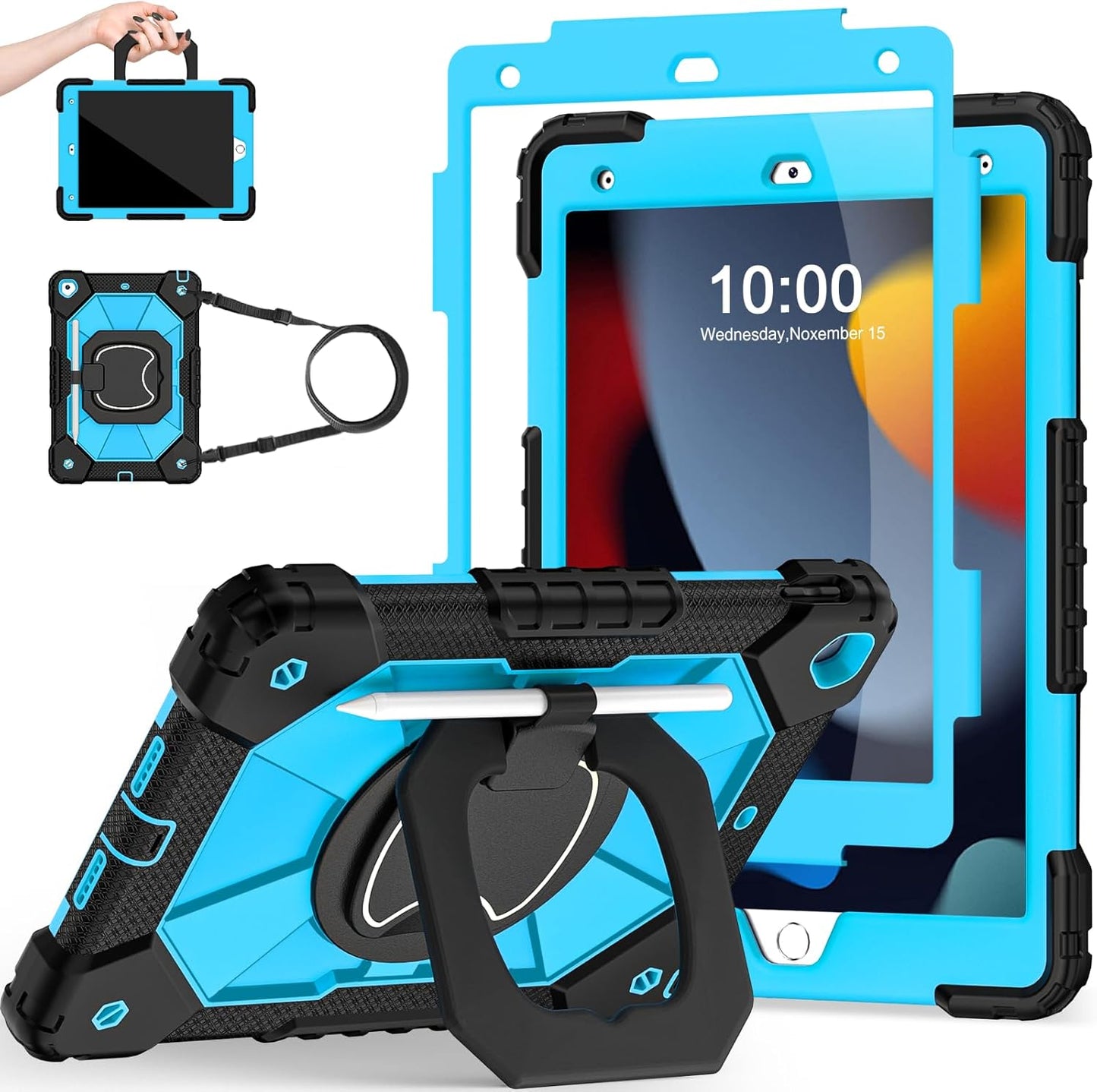 iPad 9th Generation Case with 360 Rotating Stand and Protection
