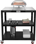 36in x 24in Large Movable Pizza Oven Table - Heavy Duty Outdoor Cart
