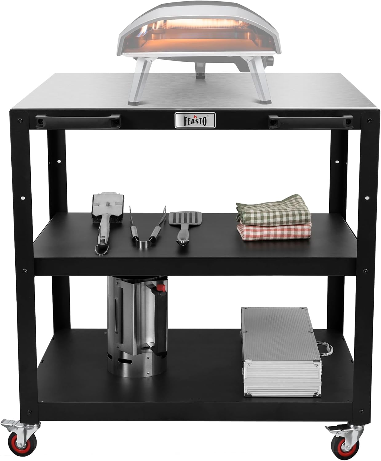 36ft'x 24ft' Large Movable Pizza Oven Table for Outdoor Use