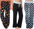 Women's Comfy Pajama Pants - Soft Wide Leg Floral & Print Lounge