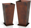 Worth Garden Large Metal Planter Set of 2 for Indoor & Outdoor