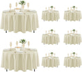 Fitable 8 Pack Round Tablecloths 84 in Ivory - Stain & Wrinkle