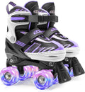 Roller Skates for Girls Boys Ages 4-12 Adjustable Light Up Wheels