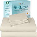 California Design Den Queen Size Sheet Set - 500 TC Cotton Sateen