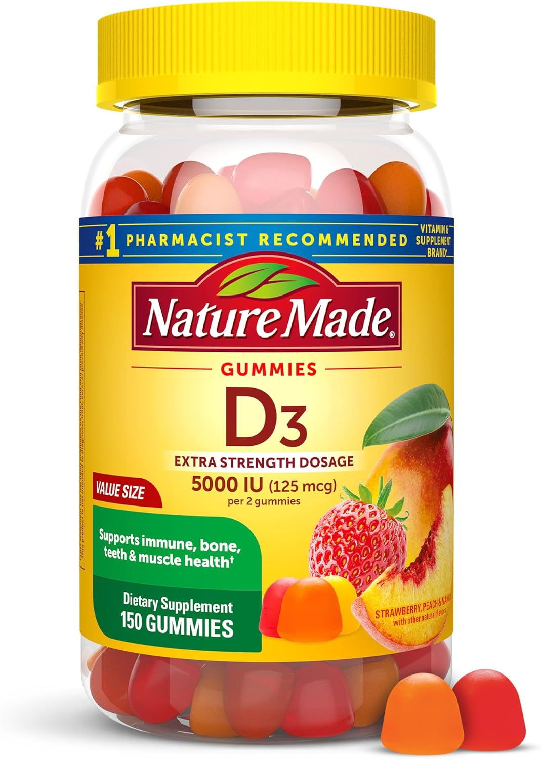 Nature Made Vitamin D3 Gummies for Immune and Bone Health