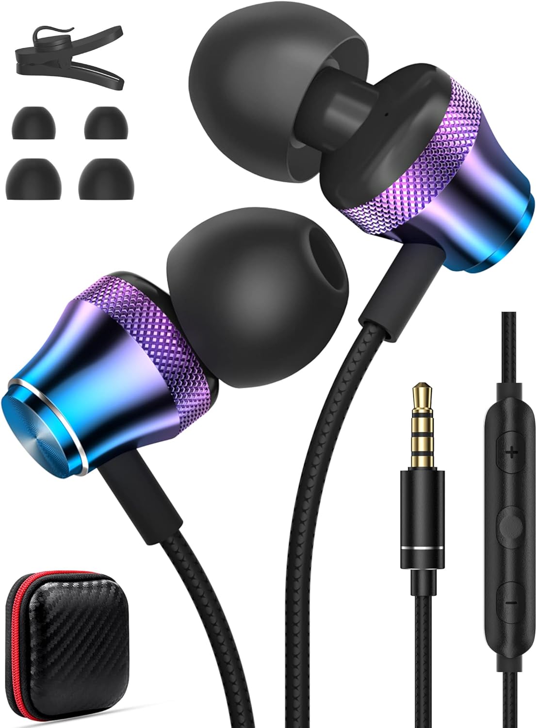 HiFi Wired Earbuds for Samsung Galaxy S10, A25, A15 - Noise Cancelling Plug-In Headphones