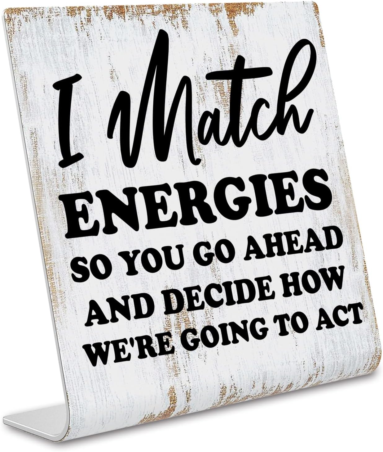 TRCENDE Funny Office Desk Sign, Hilarious Gift for Her, Stainless Steel Decor