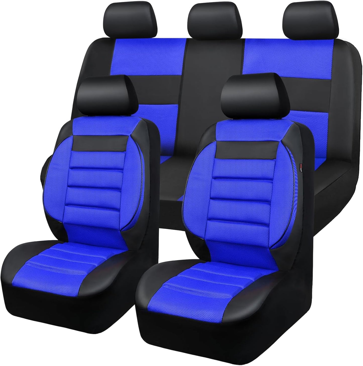 CAR PASS Leather 3D Foam Back Support Car Seat Covers Full Set