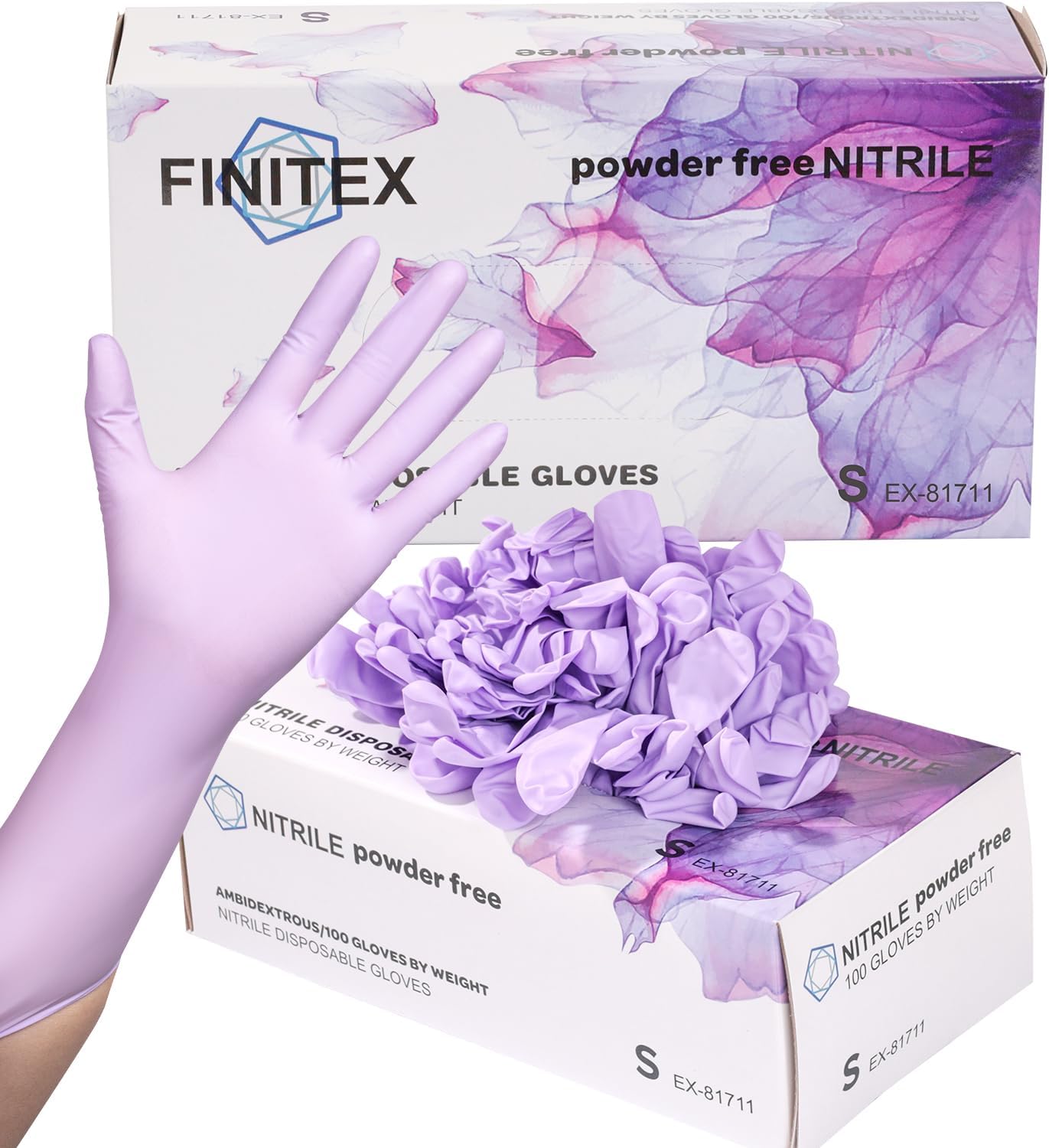 FINITEX Purple Nitrile Gloves - Latex-Free 5mil Protection