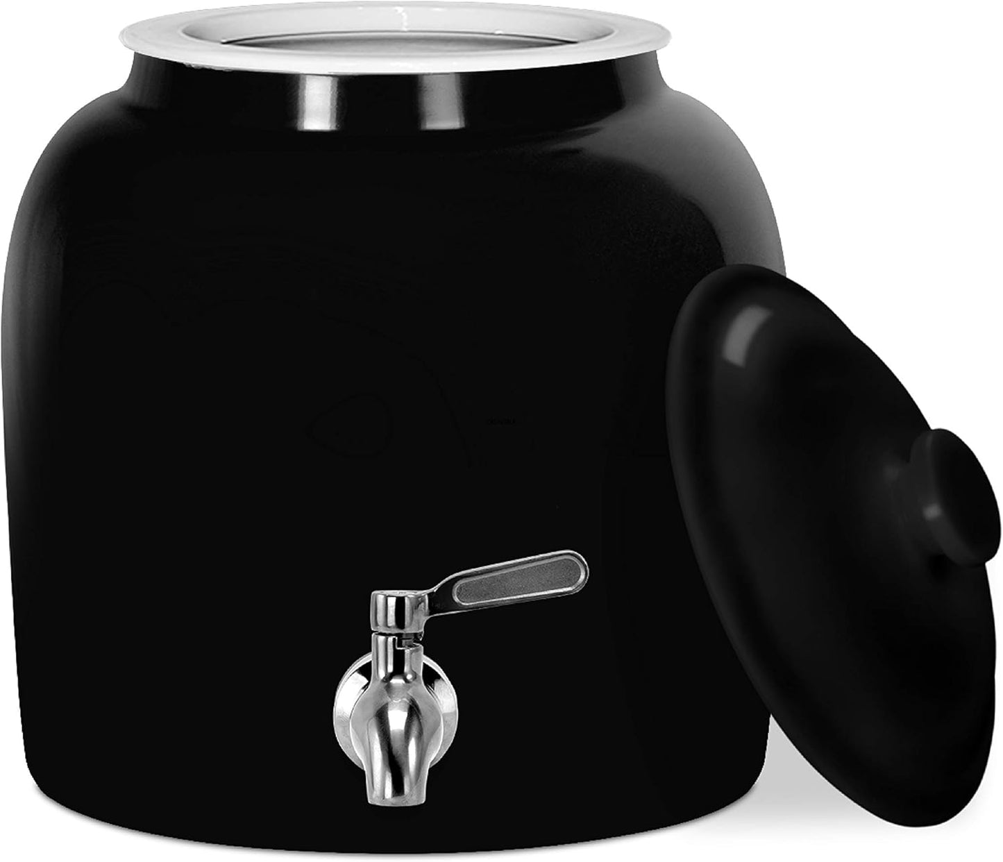 Geo Sports Porcelain Ceramic Crock Water Dispenser for 3-5 Gallon Jugs
