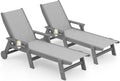SERWALL Textilene Patio Chaise Lounge Chair Set for Relaxation