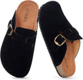 Kids Suede Clogs Cork Footbed Potato Shoes - Comfortable Slip On Mules