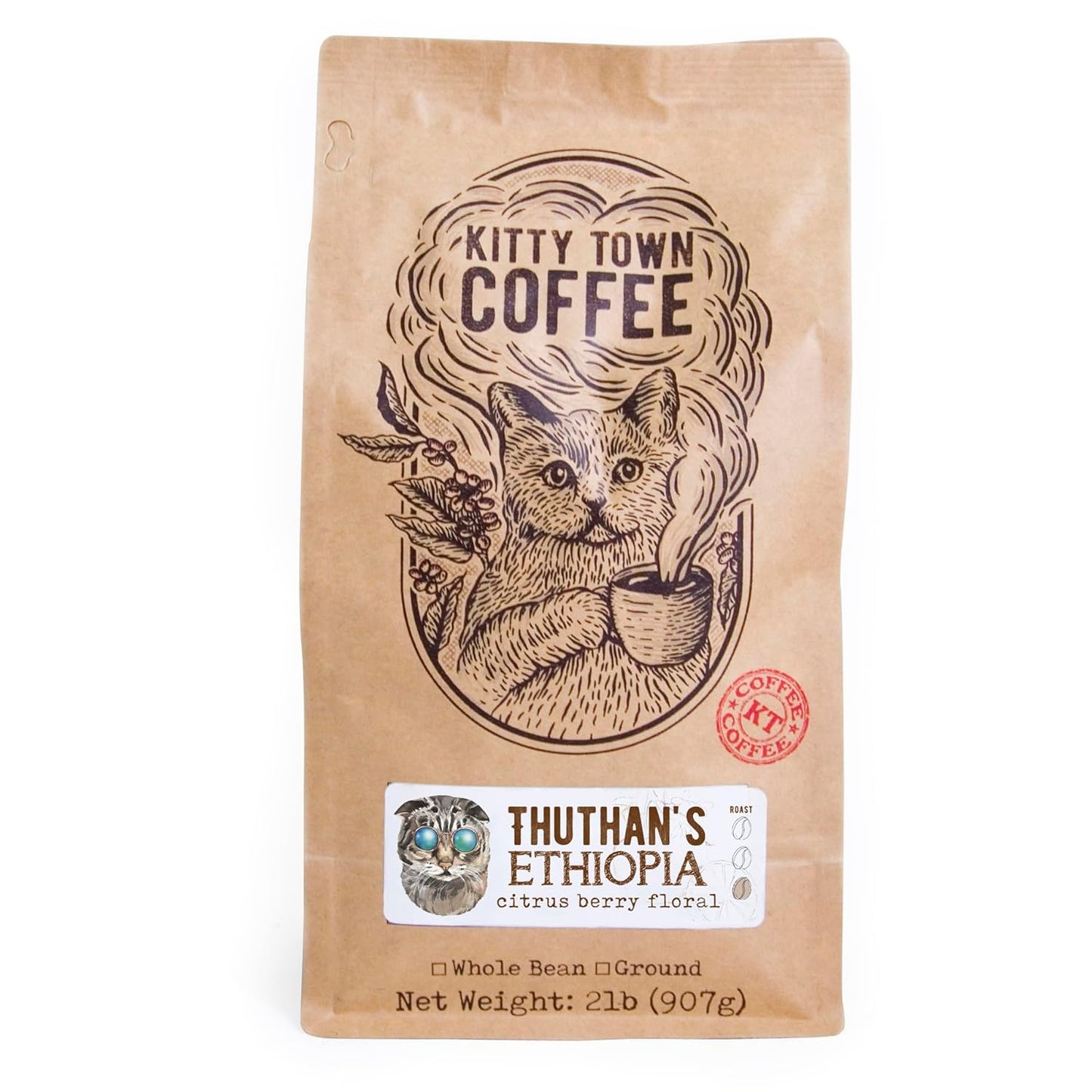 Ethiopia Sidamo Light Roast Coffee 2lb by Kitty Town Coffee