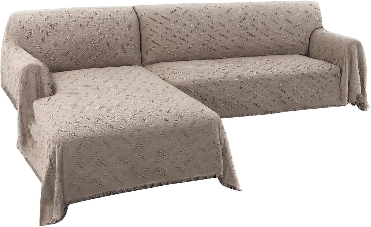 Turquoize Sectional Couch Covers for L Shape Sofa in Sand