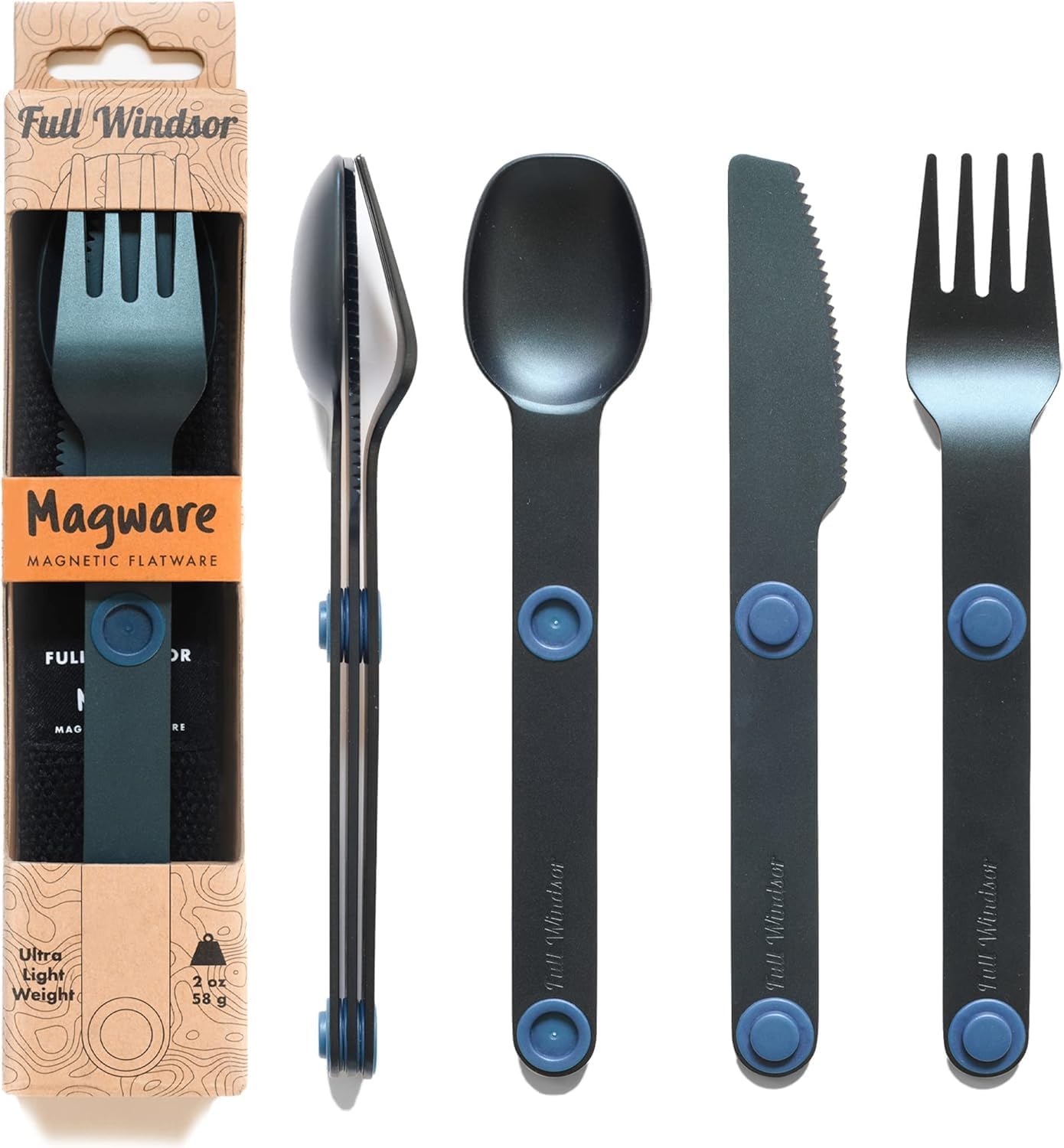 MAGWARE Magnetic Camping Cutlery Set - Portable Travel Utensils