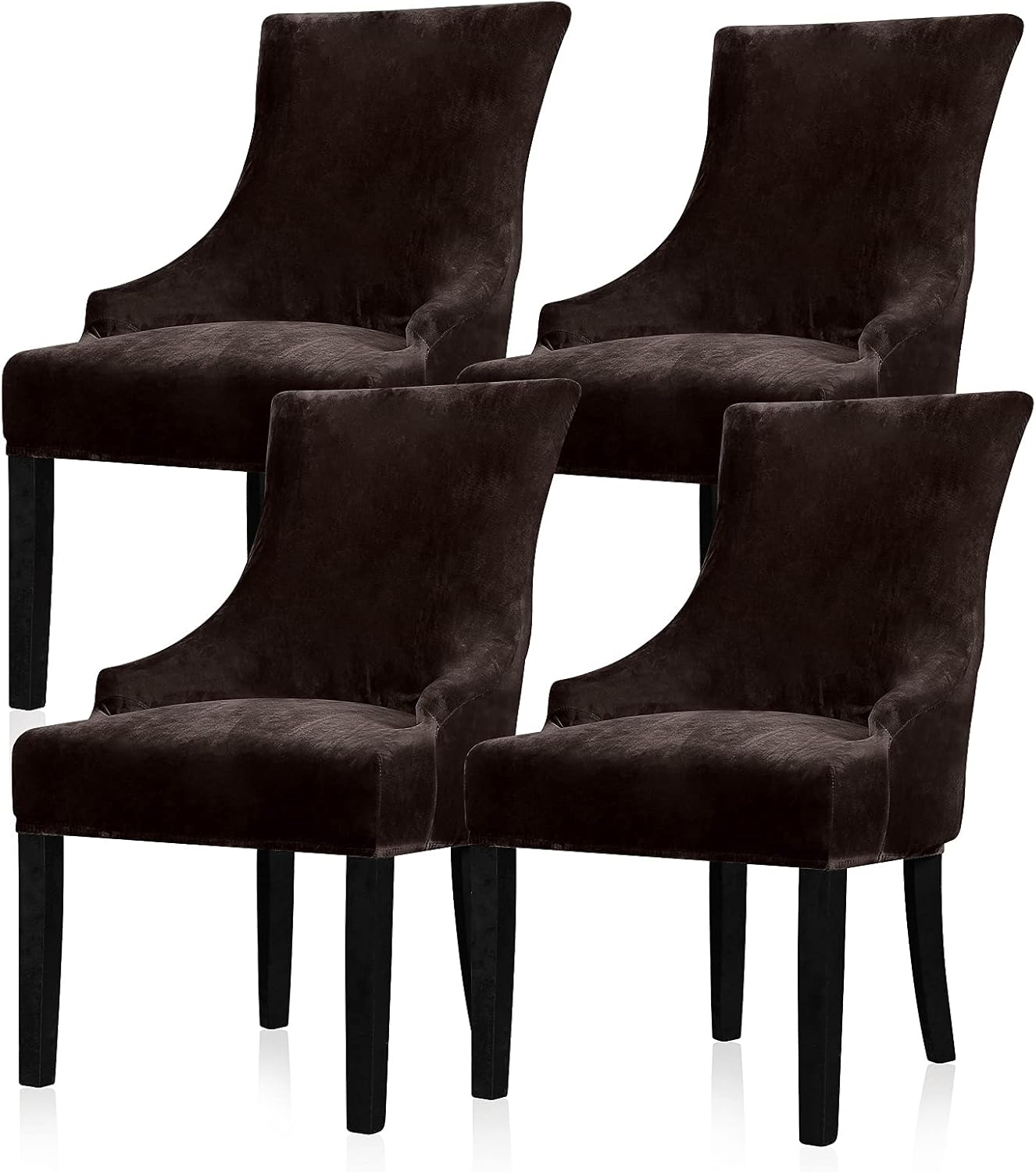 Lellen Velvet Stretch Wingback Chair Cover for Home Decor