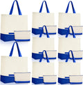 Canvas Tote Bags Bulk with Zipper Cosmetic Pouch - Reusable 18.5 in