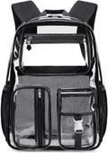 Clear Backpack 16 x 11 x 5 in TPU See Through BookBag - Durable Clear