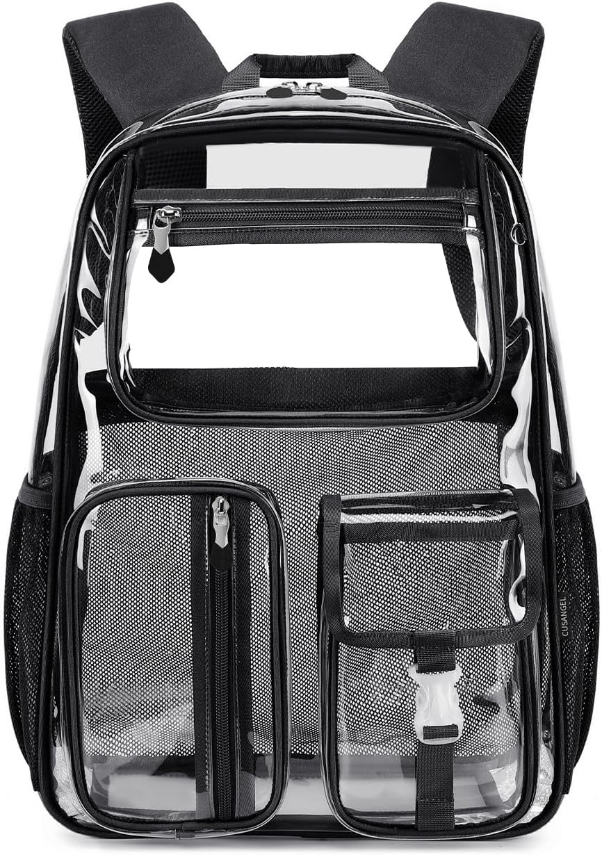 Cusangel Heavy Duty Clear Backpack for Sports and Travel Events