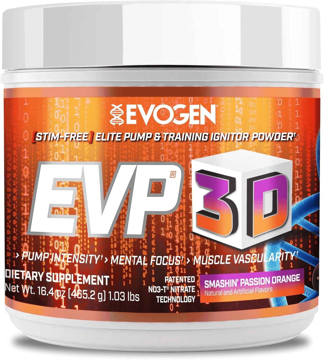 Evogen EVP 3D Pre Workout Powder for Energy & Pump - Orange