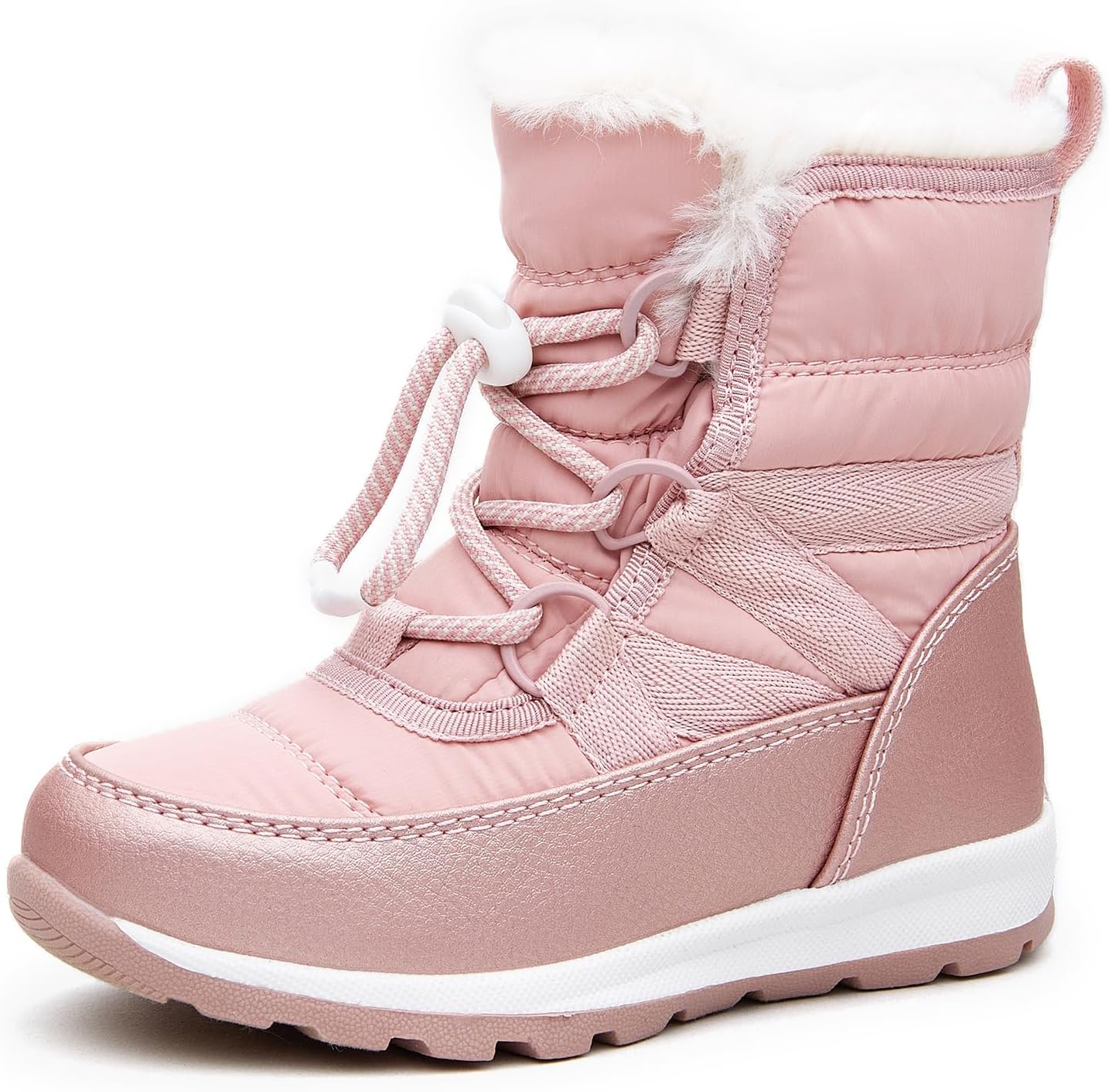 Kids Winter Snow Boots with Adjustable Rope Closure for Comfort