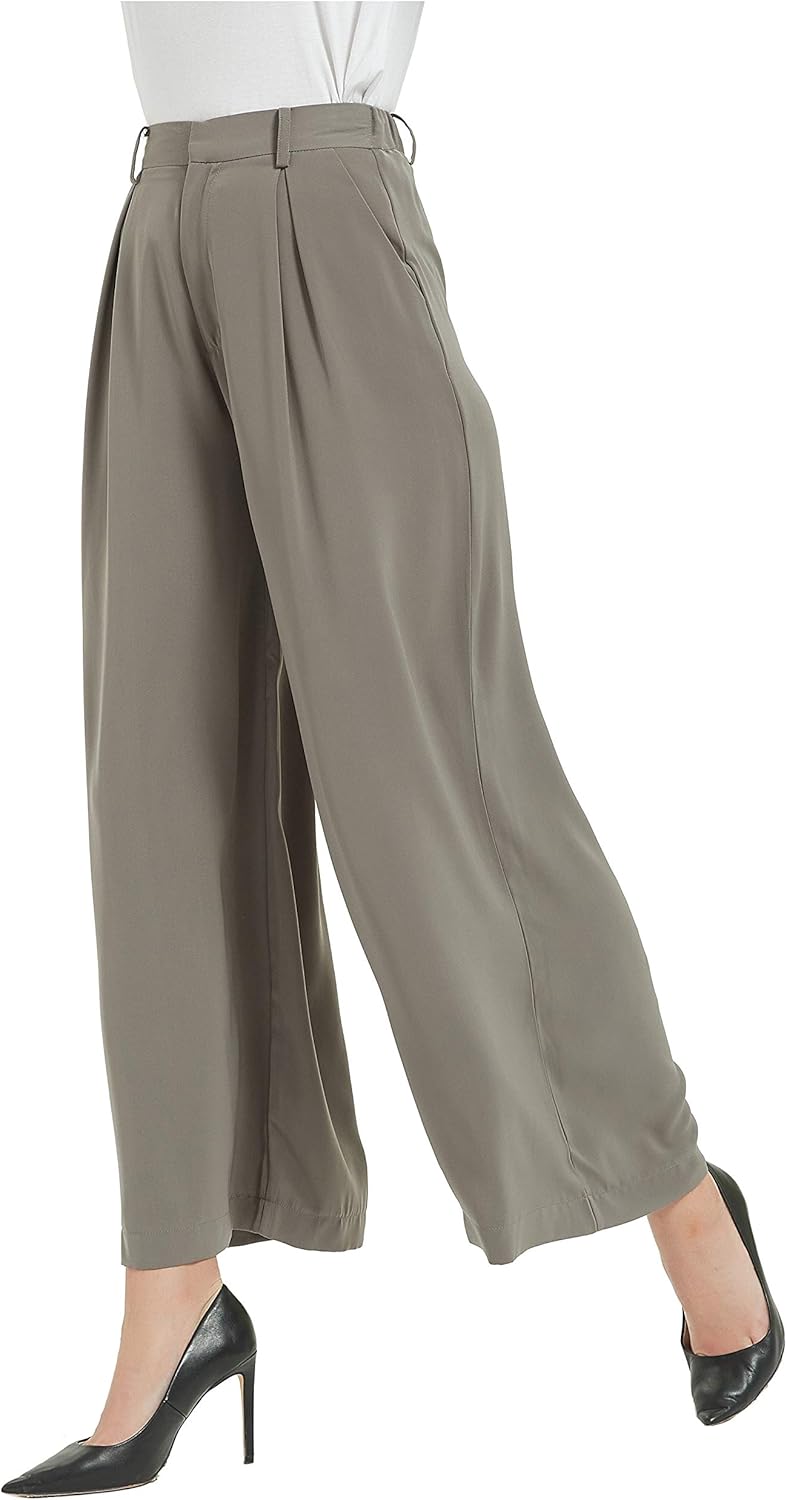 Tronjori Women High Waist Casual Wide Leg Palazzo Pants Review