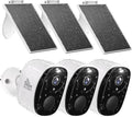 Solar Security Cameras Wireless Outdoor 3pc 2K - Long Battery Life