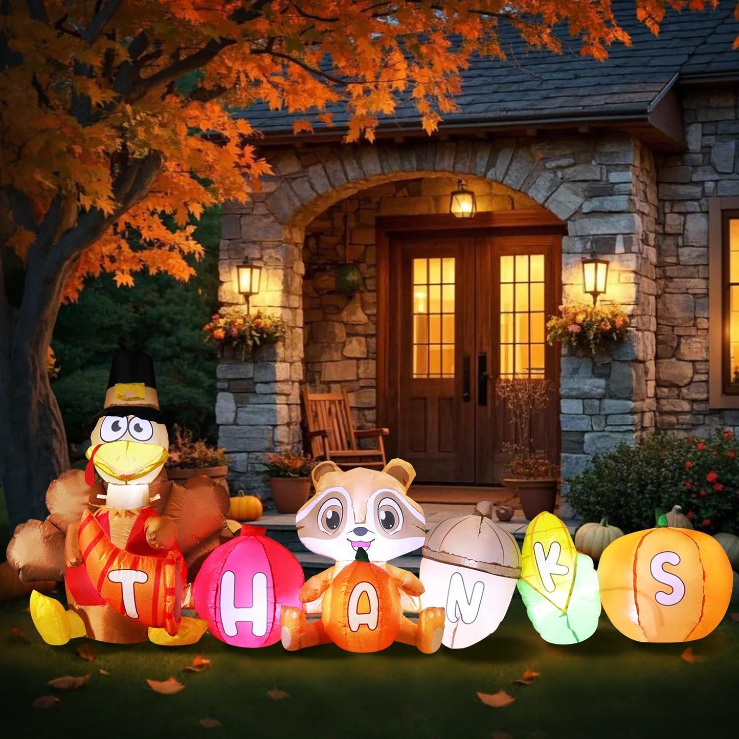8FT Thanksgiving Inflatable Turkey Outdoor Decor for Your Yard