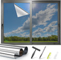 Silver One Way Window Privacy Film 23.6 x 157.4 in - Daytime Mirror