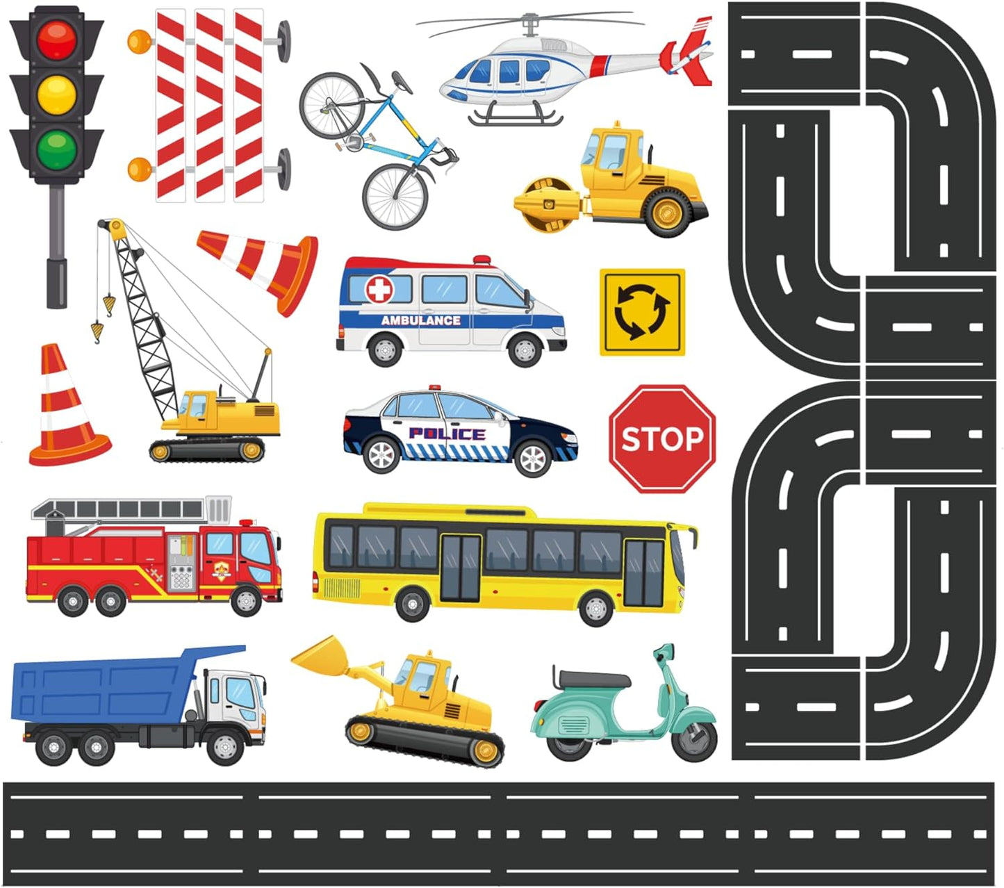 29-Piece Educational Vehicle Bath Stickers - Non-Toxic Fun for Toddlers
