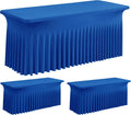 Royal Blue Spandex Fitted Tablecloth 2 Pack for 6 ft Rectangle Tables