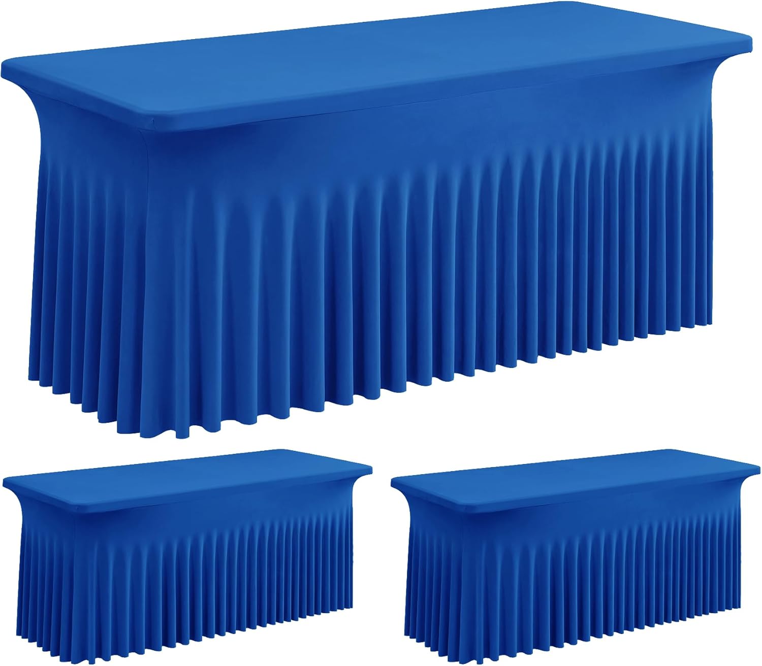 Royal Blue Spandex Fitted Table Covers for 6 Foot Tables