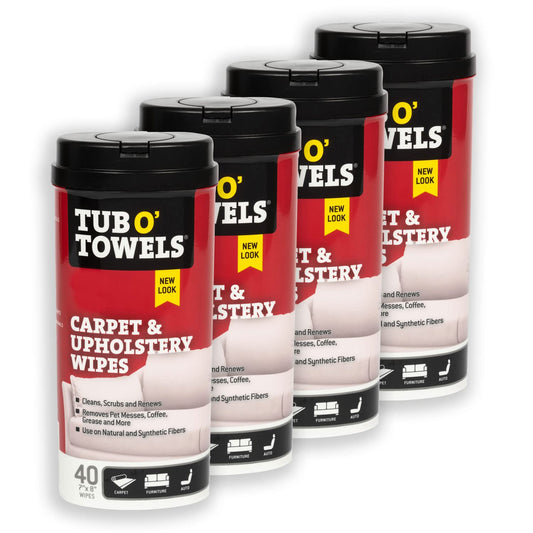 Tub O' Towels Carpet & Upholstery Cleaning Wipes for Tough Stains