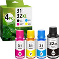 31 Ink 32XL Black Ink Bottle Set by DEEIYUER for HP Printers