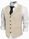 COOFANDY Men's Slim Fit Vest Notch Lapel - Versatile Formal & Casual