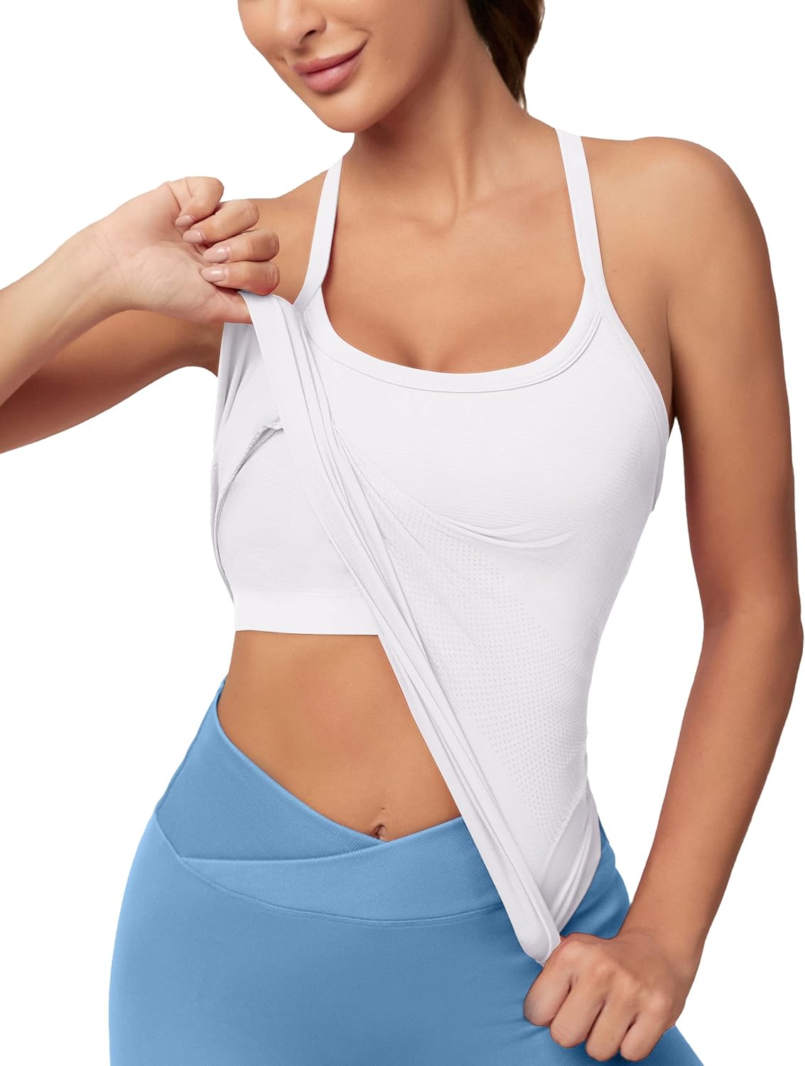 MathCat Seamless Yoga Tank with Built-In Bra