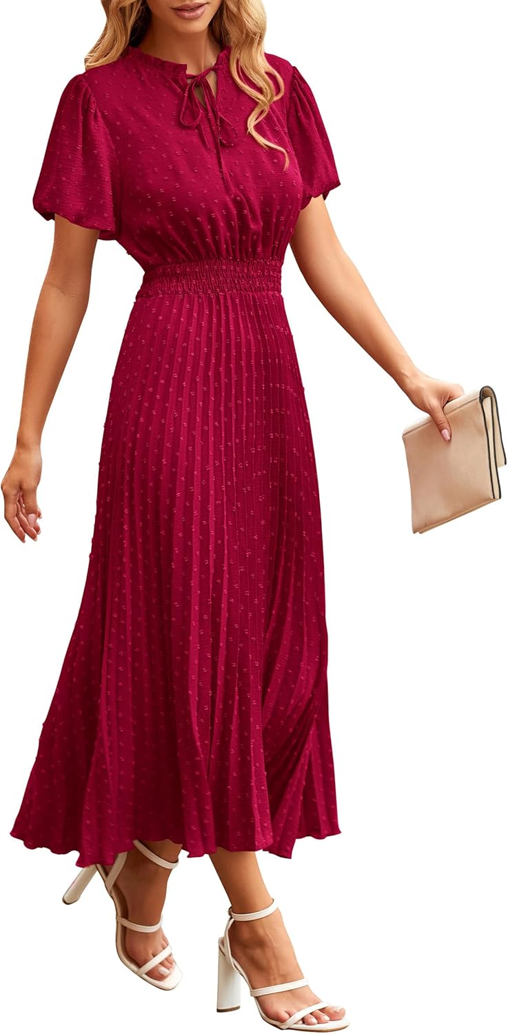 PRETTYGARDEN Womens Summer Midi Dresses for Elegant Occasions